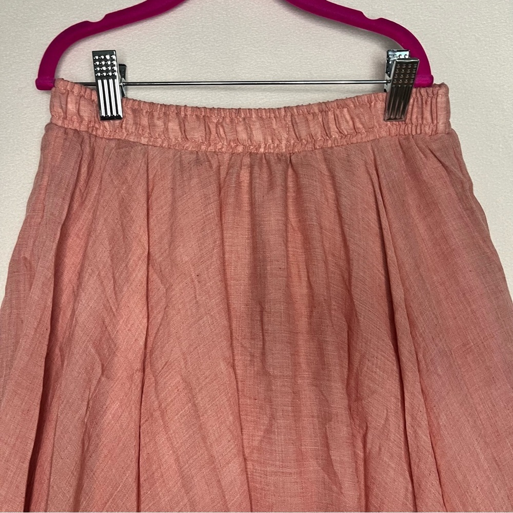 Buddha Trends Coral Pinkish A-Line Pleated Flare Casual Maxi Chiffon Skirt S-Med - Picture 2 of 9
